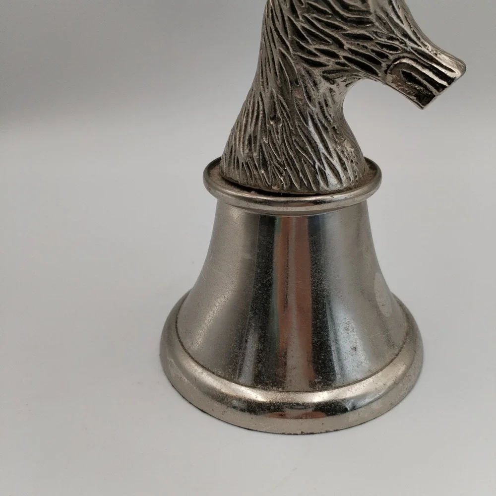 Silver Stag Head Pillar‎ Candle Holder Metal Antler Pedestal Lodge Christmas 9